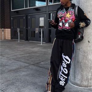 NWT Die To Live Multi Color Track Pants Small $88
